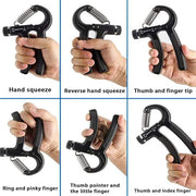 R-Shape Adjustable Countable Hand Grip Strength Exercise Gripper