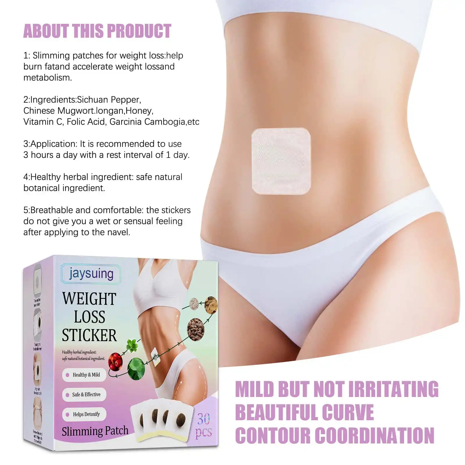 JAYSUING Weight Loss Sticker - Detoxifying Herbal Slimming P...