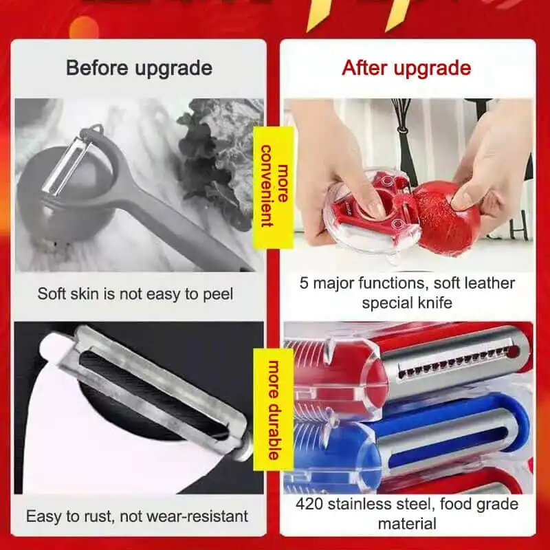 3-in-1 Peeler Manual Kitchen Shredder, Planer and Peeling Kn...