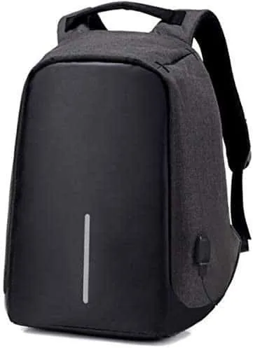 Anti-Theft Backpack with USB Charging Port - Black