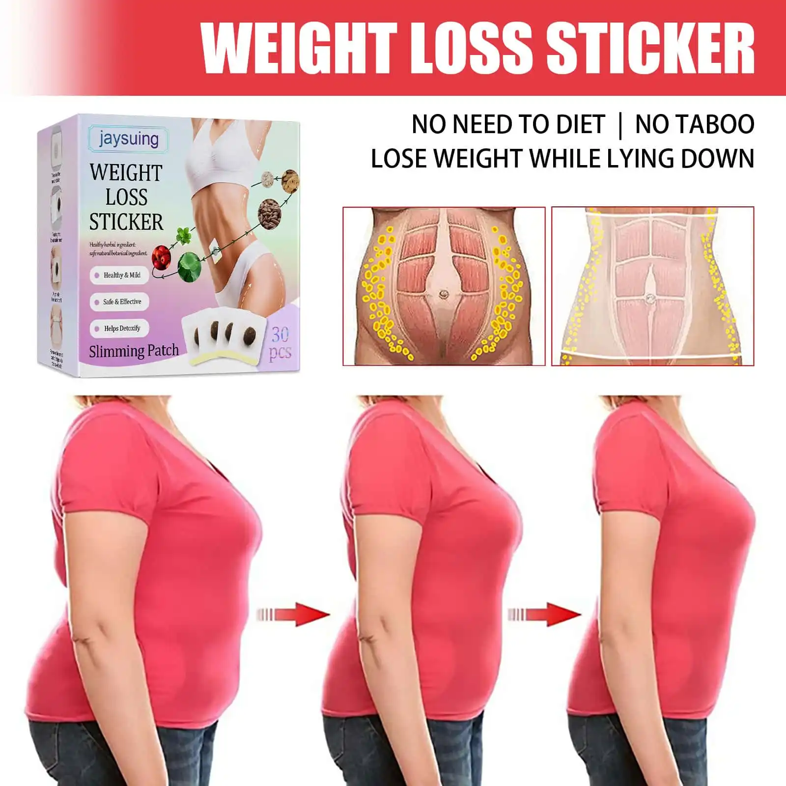 JAYSUING Weight Loss Sticker - Detoxifying Herbal Slimming P...