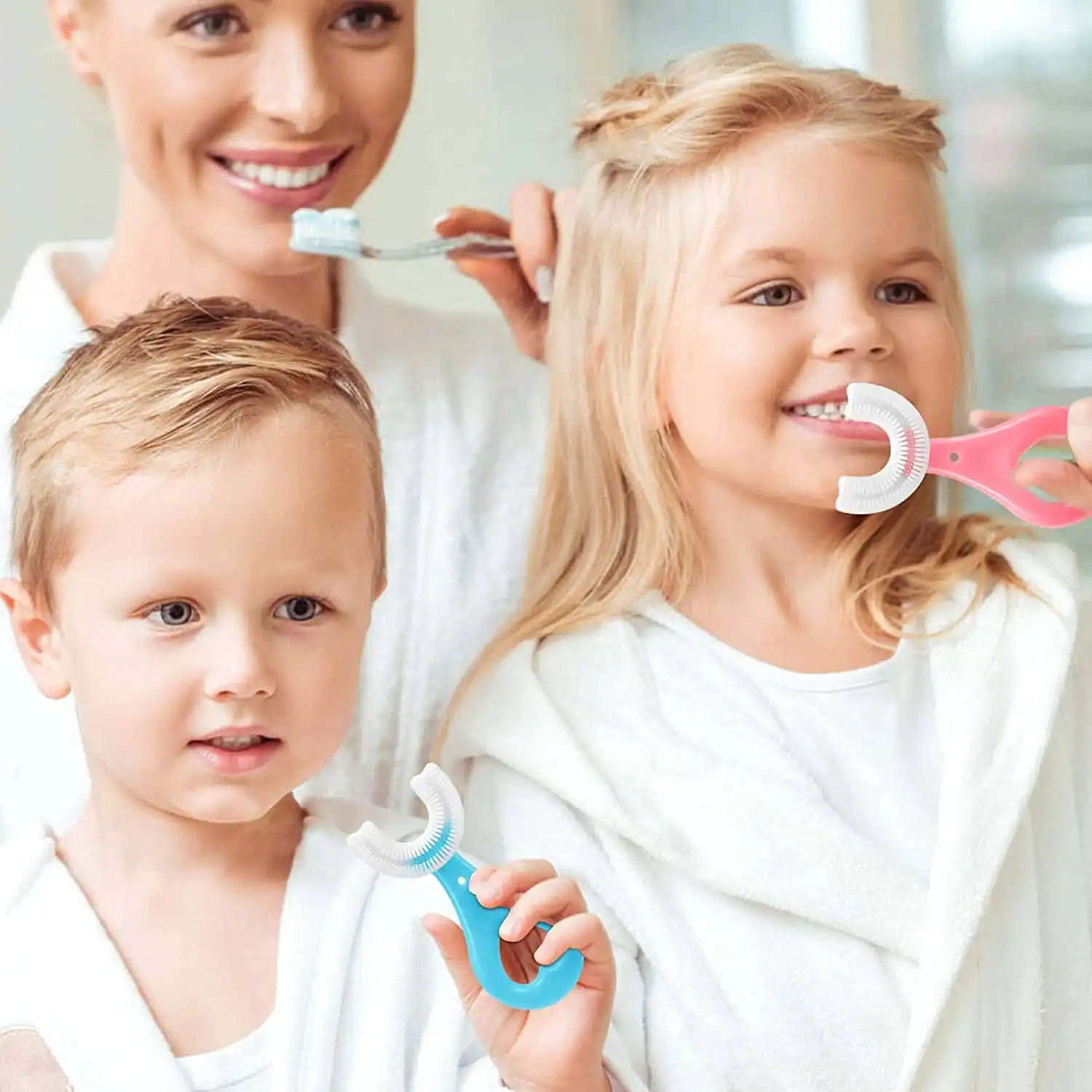 Pack of 3 U-Shaped Children's Toothbrushes