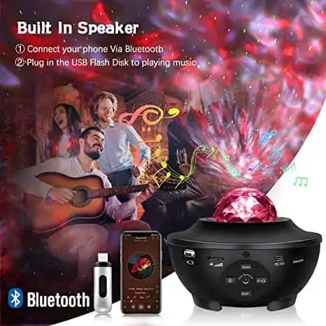 LED Star Light Galaxy Projector, Sky Light Projector Night Light Projector, Remote Control LED Nebula Cloud Music Player with Bluetooth