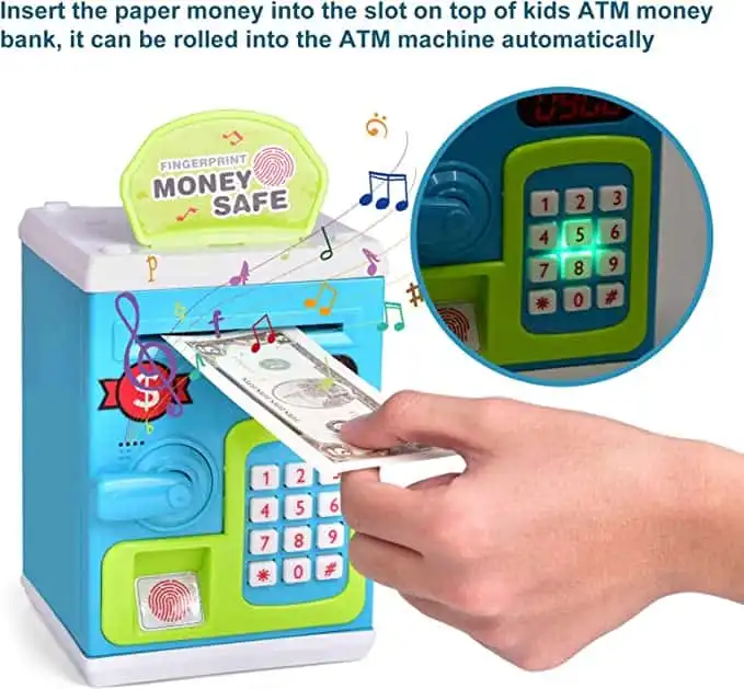 Piggy Banks for Kids: Unbreakable Auto Scroll Paper Money Co...