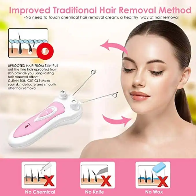 Electric Cordless Threading Easy-to-Use Hair Remover for Lip...