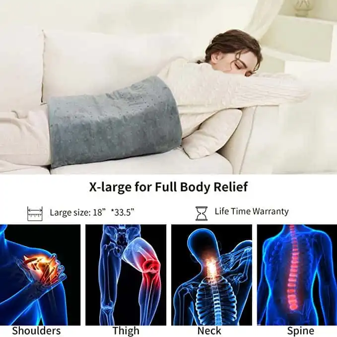 Heating Pad, Electric Weighted Heating Blanket for Back Pain...
