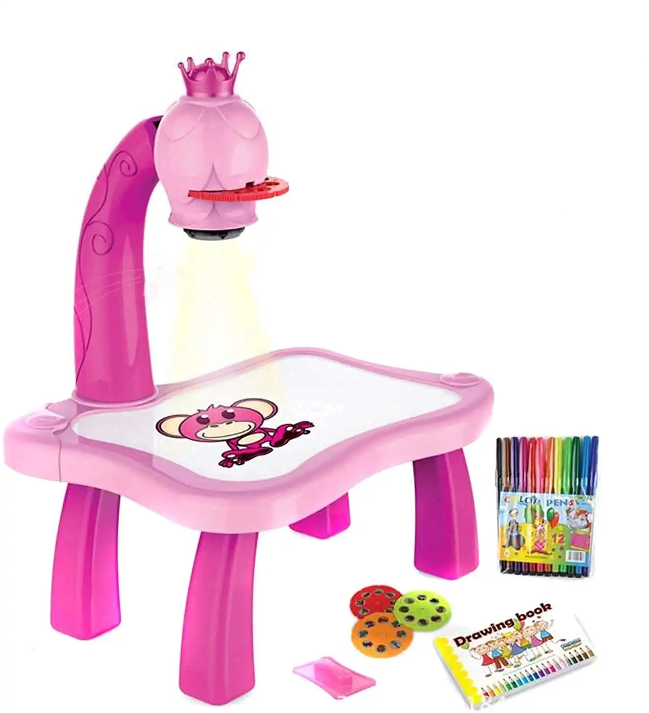 Children's LED Projection Painting Board Table Set
