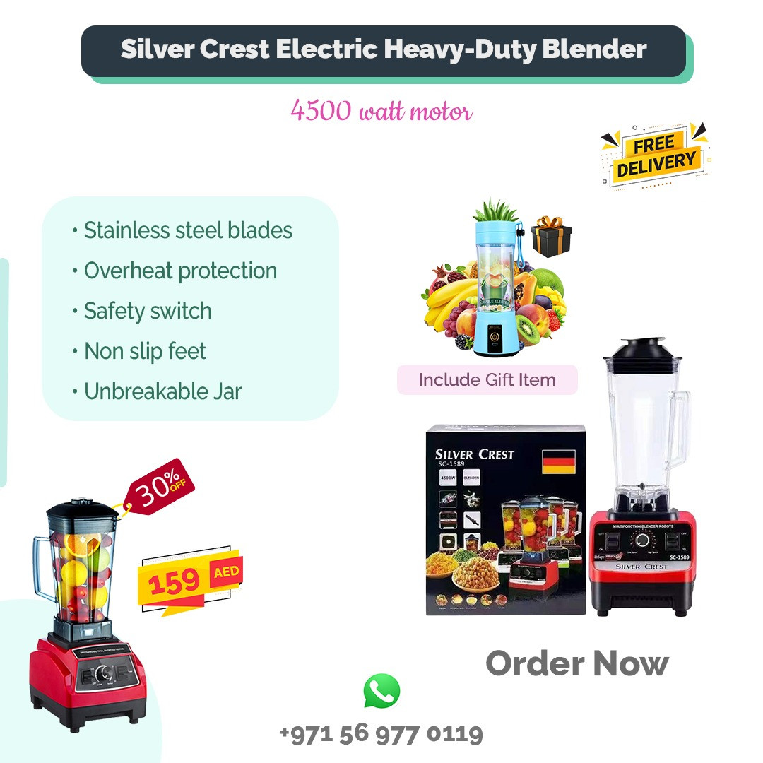 Silver Crest Electric Heavy-Duty Blender - 2 liters - 4500 w...