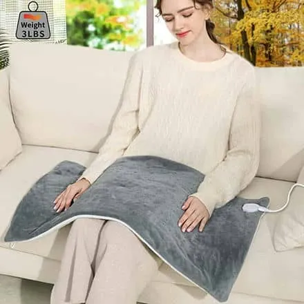 Heating Pad, Electric Weighted Heating Blanket for Back Pain Relief, Heat Therapy 6 Heat Settings, Washable, Auto-Off for Neck Shoulders Arthritis and Cramps Relief.