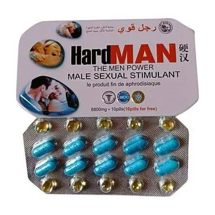 Hard Man - All-Natural Male Enhancement Pill, Gorilla Power Formula, Boost Self-Confidence, Amino Acids and Herbs for Longer, Thicker Erections